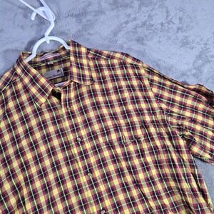 Stanley Blacker Plaid Button Up‎ Shirt Long Sleeve Casual Mens XL